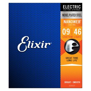 Elixir Nanoweb 009-046 Electric Guitar Strings for Bright Sound