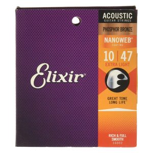 Elixir Nanoweb Phosphor Bronze Acoustic Strings 010-047