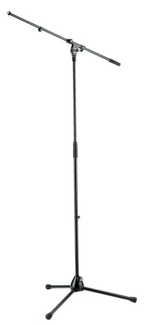 Premium Adjustable Microphone Stand with Boom - Sleek Black Design
