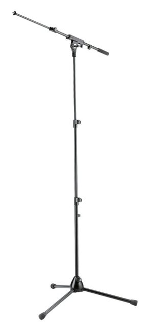 Versatile Black Microphone Stand with Adjustable Boom Arm