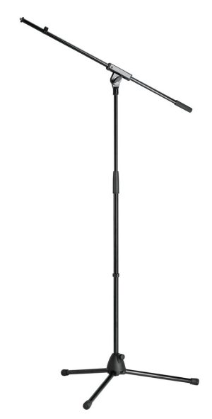 Adjustable Black Microphone Stand with Boom Arm for Versatile Use