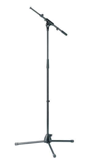 Versatile Adjustable Microphone Stand with Boom Arm - Sleek Black Design