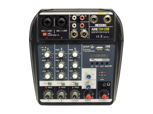 Compact 4-Channel DJ Mixer with USB & Bluetooth Connectivity