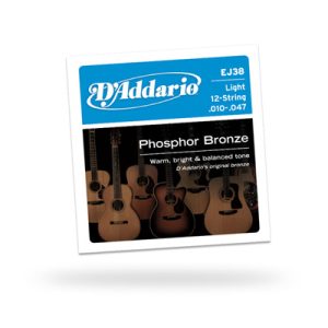 D'Addario 10-47 Light 12-String Acoustic Strings for Rich Tone
