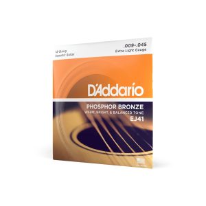 Extra Light 12-String Acoustic Guitar Strings 09-45 - D'Addario Warm Phosphor Bronze Sound