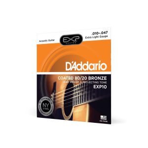 Bright 80/20 Coated Acoustic Guitar Strings, Extra Light 10-47