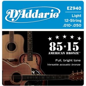 Bright Sustain 12-String Acoustic Guitar Strings, Light 10-47