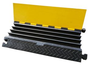 Durable 4-Way Cable Protector Ramp - Safe Wire Management Solution