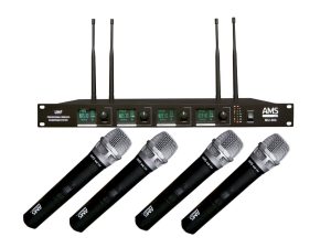 4-Channel Handheld Wireless Mic System with LCD Display