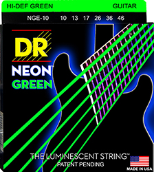 Vibrant DR Neon Green Electric Guitar Strings 10-46 Medium
