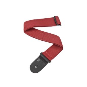 Comfort-First Red Polypropylene Guitar Strap with Quick Release