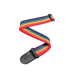 Vibrant Rainbow Polypro Guitar Strap for Ultimate Comfort