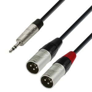Professional REAN 3.5 mm to Dual XLR Audio Cable - 1.8 m