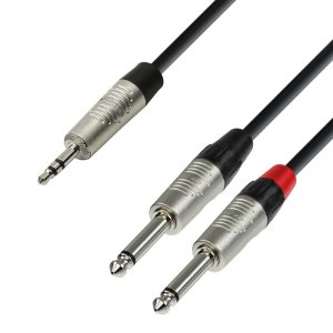 Professional REAN 3.5 mm to Dual 6.3 mm Audio Connector Cable