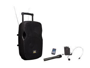 All-in-One 15'' Bluetooth Loudspeaker with Microphones & Remote