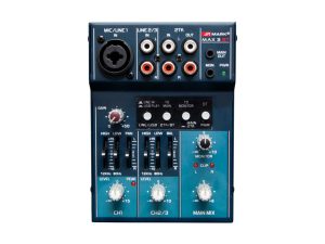 Bluetooth-Enabled Analog Audio Mixer with USB Port & Phantom Power