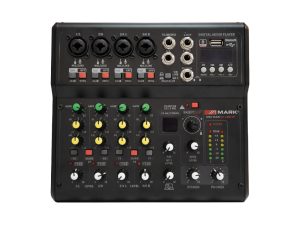 4-Channel Audio Mixer with Phantom Power for Condenser Mics