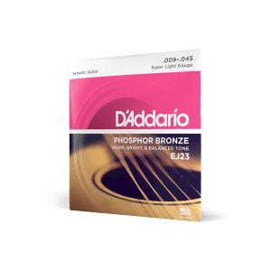 D'Addario 9-45 Super Light Phosphor Bronze Guitar Strings