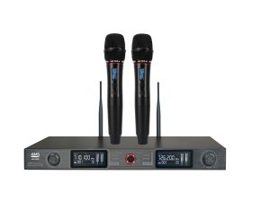 UHF Wireless Microphone System with LCD Display & Dual Channels