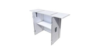 Foldable White DJ Stand RS - Compact & Sturdy Setup 31 Kg