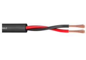 High-Quality 1 m KAL Black Sleeved Speaker Cable 2 x1.5 mm