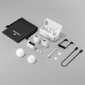 Premium White Wireless Microphone System - Dual Channel Performance