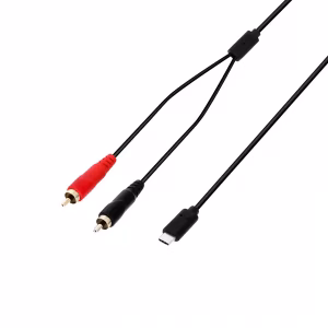 USB-C Y-Cable with RCA Connectors for Pristine Audio || RCA to USB-C Y-Cable - 1.5 m Adapter for Digital Sound