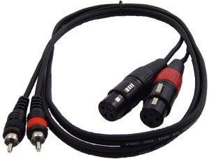 Professional 1.5 m RCA to XLR Audio Cable | TPC-021 || High-Quality 2 RCA Male to 2 XLR Female Cable - 1.5 m Length